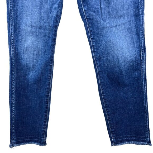 7 For All Mankind Ankle Straight Raw Hem Denim Jeans Women's Size 27 - Picture 3 of 11